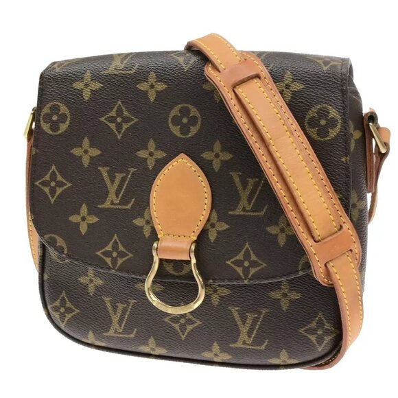 LOUIS VUITTON Saint Cloud MM Shoulder Bag Monogram Leather Brown M51243 17FA183 - Picture 1 of 16